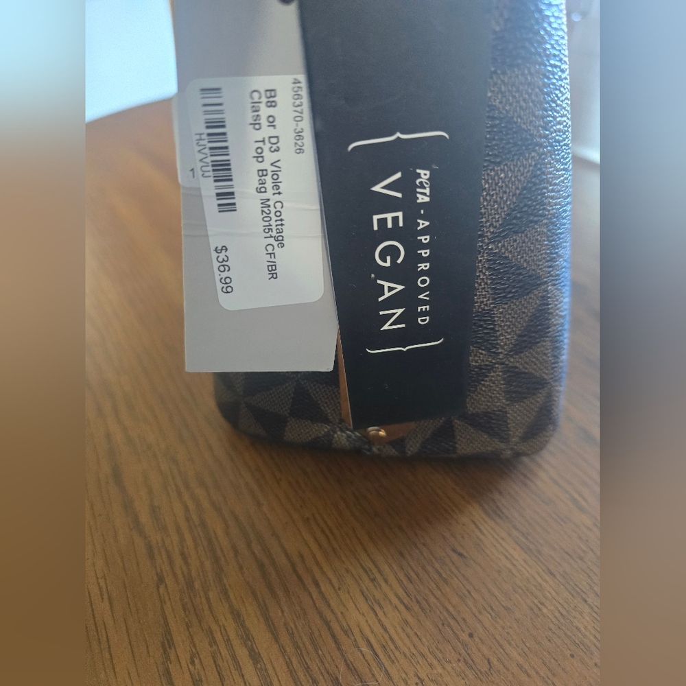 NWT Whitley-B, Monogram Structured Frame Satchel - Cross-body Bag - PETA, VEGAN - Picture 3 of 13